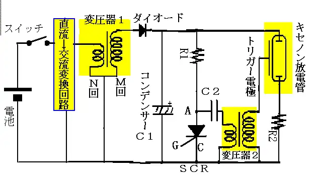 カメラ用ストロボ点灯回路