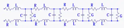 ２本一組の電線を電気回路記号で表すした圖