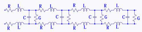 ２本一組の電線を電気回路記号で表すした圖