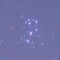ニコンD40カメラにNikkor-s f1.4レンズを付けて撮ったプレアデス星団その４