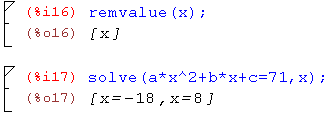 wxMaximaの使い方二次方程式解法