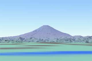 カシミールによる藤沢から富士山を望むシュミレーション画像