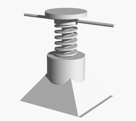 ネジを使ったジャッキのイメージ図